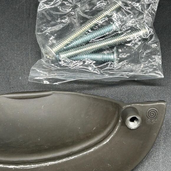 Petal Cup Pulls brushed pewter Hardware Liberty Bureau Dresser Cabinets Desk (C) - Picture 5 of 5